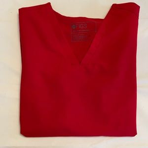 New Figs Vneck Scrub top size Small. Red